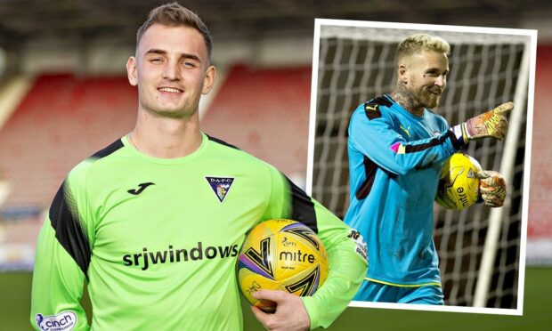 Jakub Stolarczyk and Rovers' makeshift keeper, Ryan Stevenson