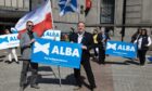 Konrad Rekas with Alba leader Alex Salmond.