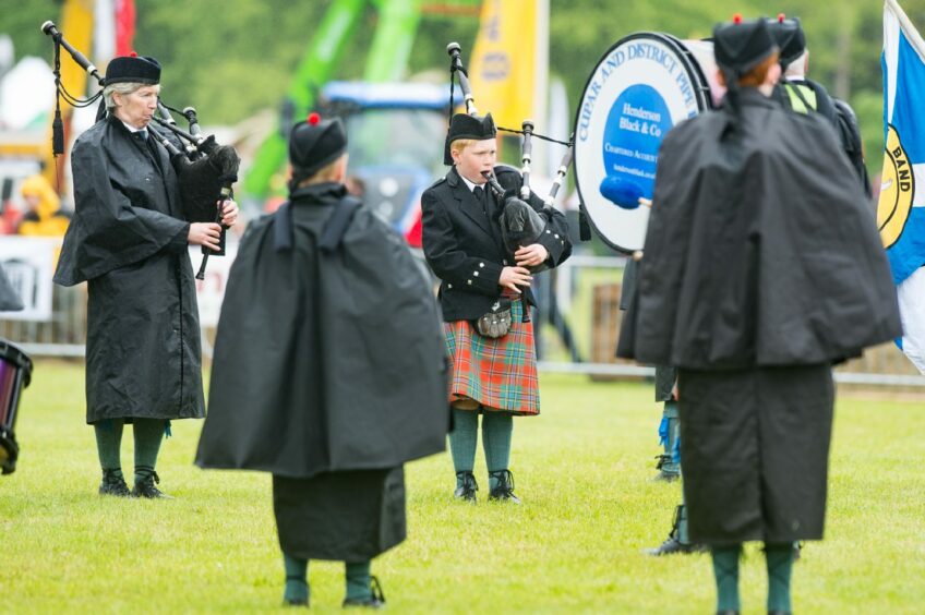 Cupar and District Pipe Band at the 2019 Fife Show.