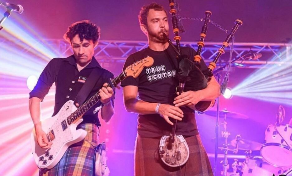 Celtic rock band Gleadhraich members Craig Weir, and Ross White, guitarist.