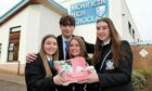 Monifieth High School's Young Enterprise Scotland team Eve Gardiner, Eilan Page, Caitlin Hunter and Neave Petrie with their Pamper Hamper. Pictures by Gareth Jennings.
