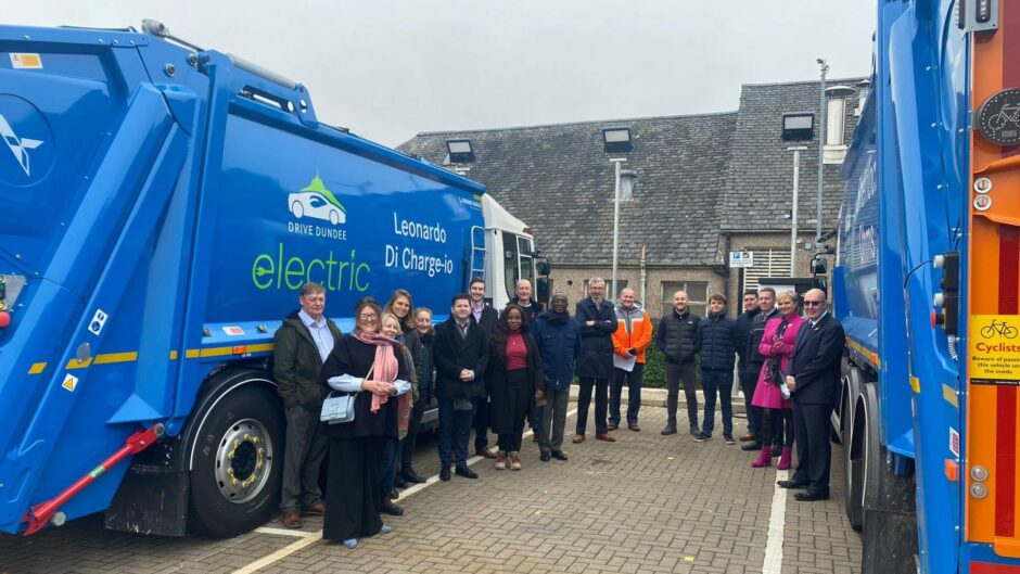 Dundee City Council showcases its electric bin lorry fleet during COP26