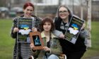 Heather Russell, Kristina Gondova and Alyssia Smith are walking from Dundee to Edinburgh in support of Ukraine. Pic: Kim Cessford/DCT Media.