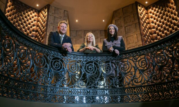 With Help for Kids Win a Wedding one lucky couple will tie the knot in Malmaison Dundee. Pictured are (from left) hotel general manager Dale Simpson, and charity's Stacey Wallace and Ashley Brown, by Kim Cessford / DCT Media.