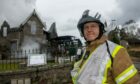 Fire group commander Ewan Baird at the scene of the fire at Braemar Lodge Hotel.
Picture by Kath Flannery.