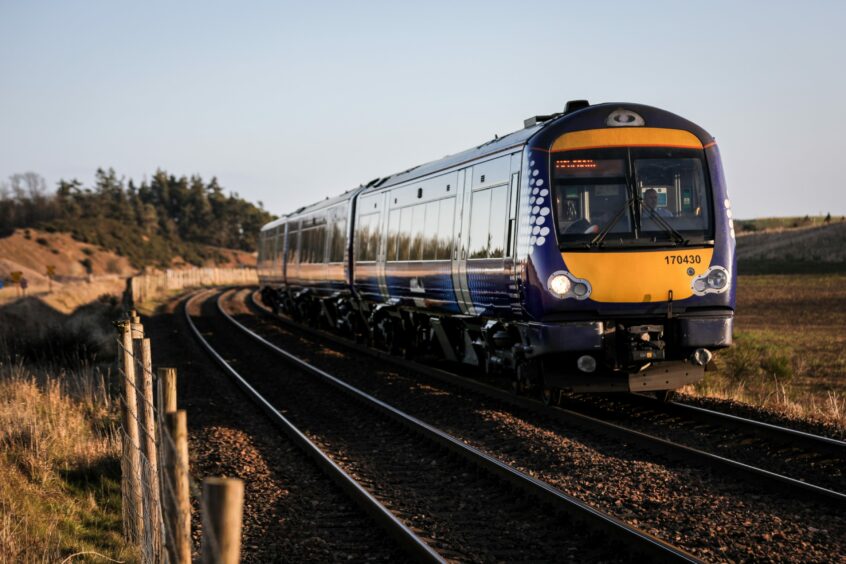 A ScotRail train in Fife