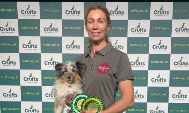 Katrina Hands and dog Sizzle at Crufts.