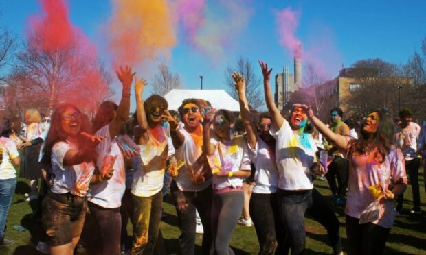 Holi 2022 was celebrated by many on campus on Saturday. Image: Maria Christidi