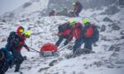 Tayside Mountain Rescue team training in the Glen Clova area of Tayside.