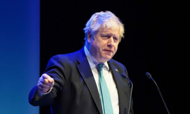 Prime Minister Boris Johnson speaking during the Scottish Conservative Conference in Aberdeen. Picture by Andrew Milligan/PA Wire