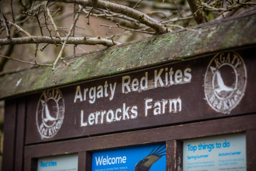 A sign for argaty red kites lerrocks farm