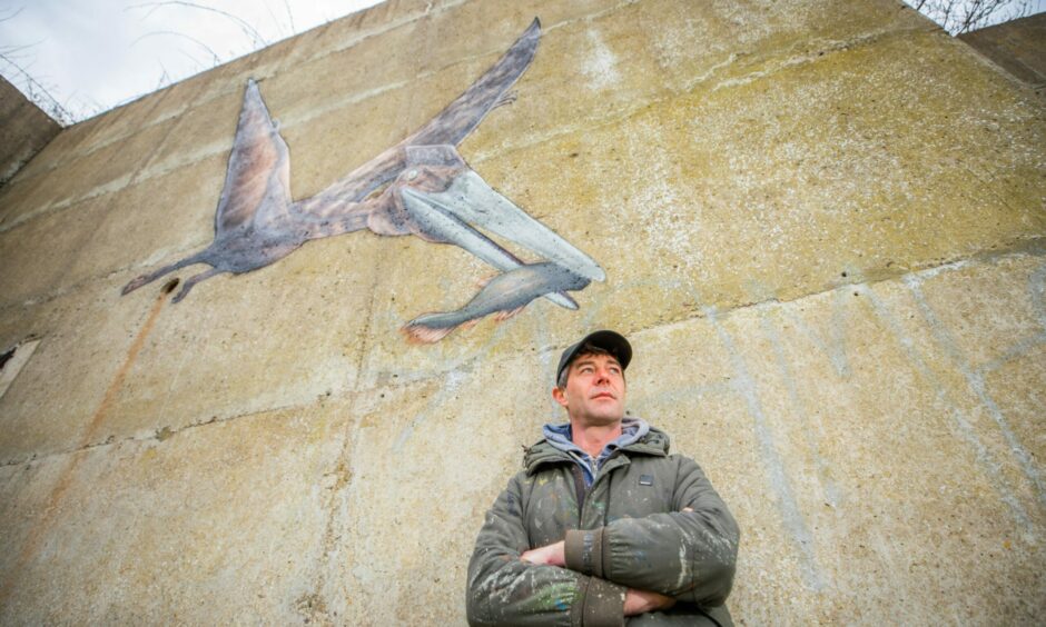 The Buckhaven dinosaur mural now includes pterodactyls.