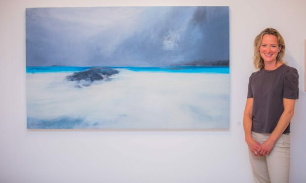 Helen Glassford during a recent exhibition in Newport