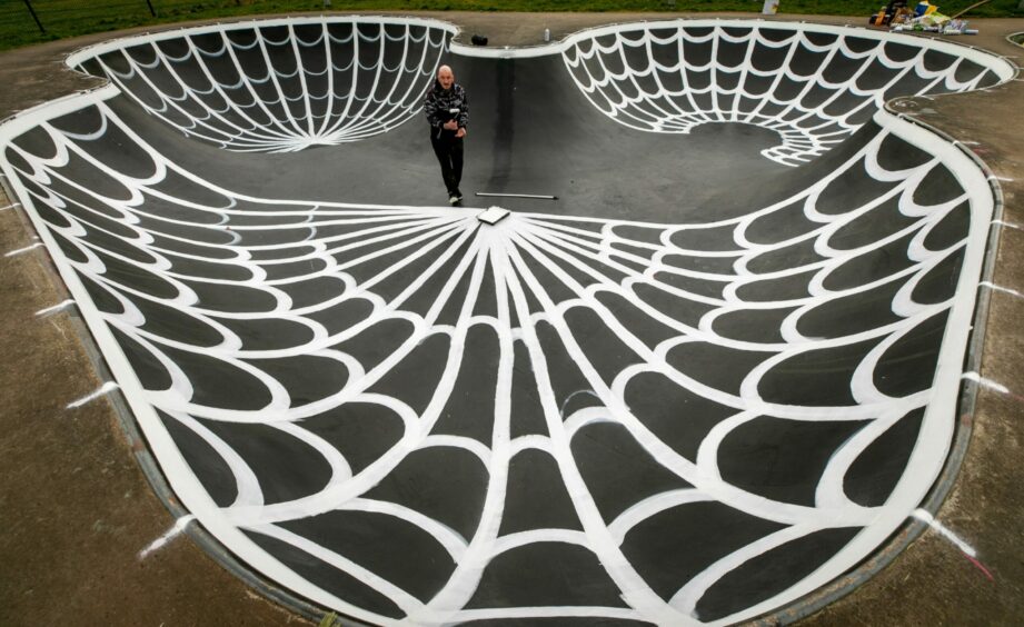 The spider's web design at Glenrothes skatpark