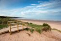 The beach at Lunan Bay.