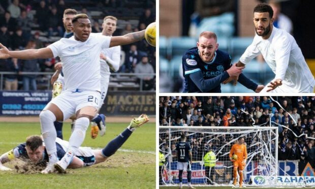 Dundee were beaten 2-1 by Rangers at Dens Park after leading in the first half.