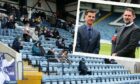 Dundee fans at the recent Scottish Cup quarter-final against Rangers. Owners Tim Keyes and John Nelms inset.