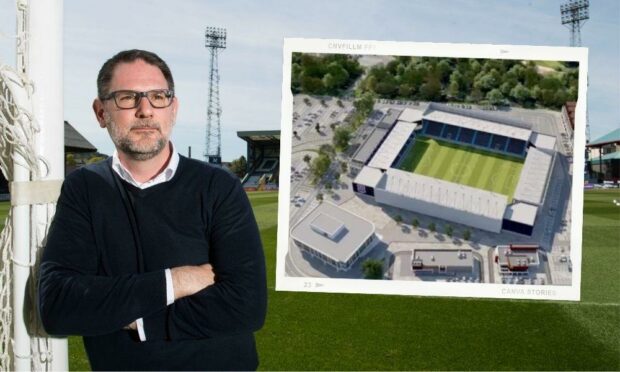 Dundee managing director John Nelms has been questioned by fans over the new stadium plans.
