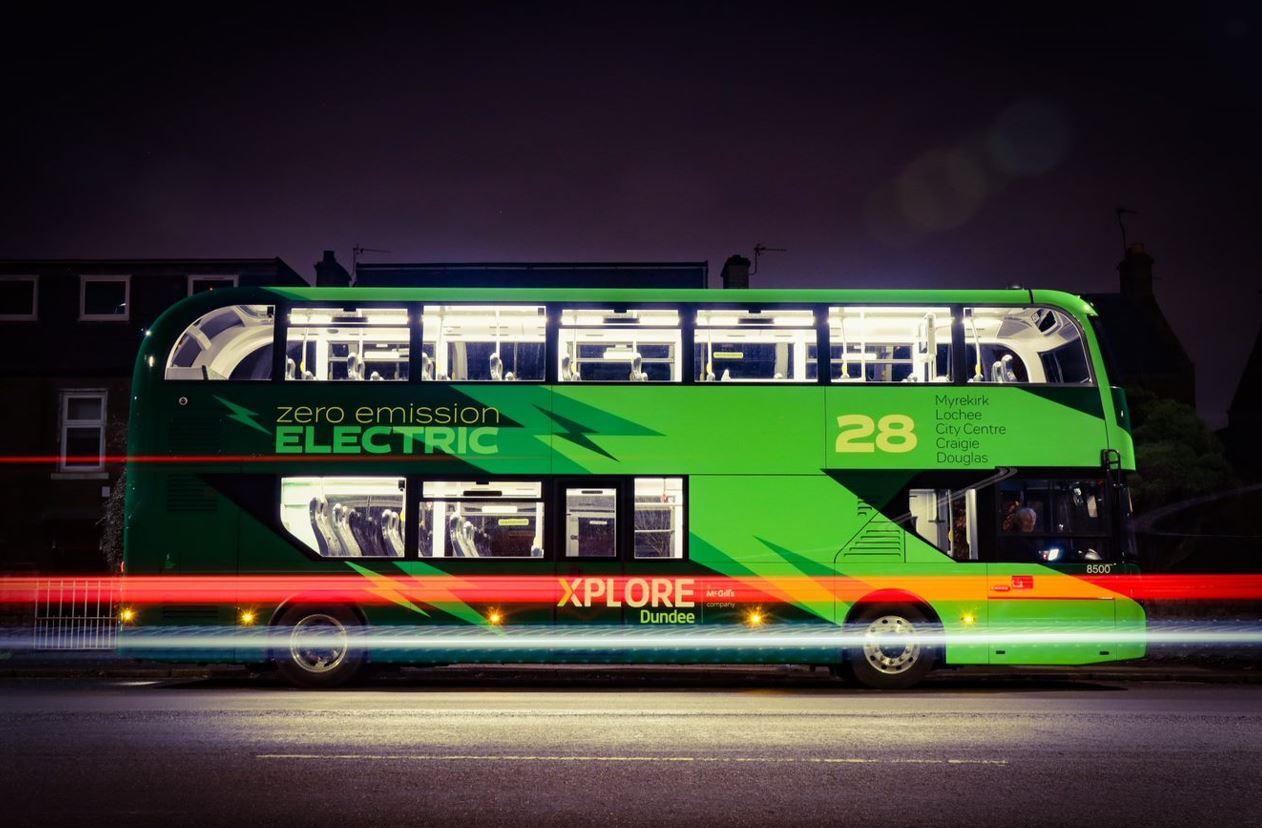 28, electric bus in Dundee