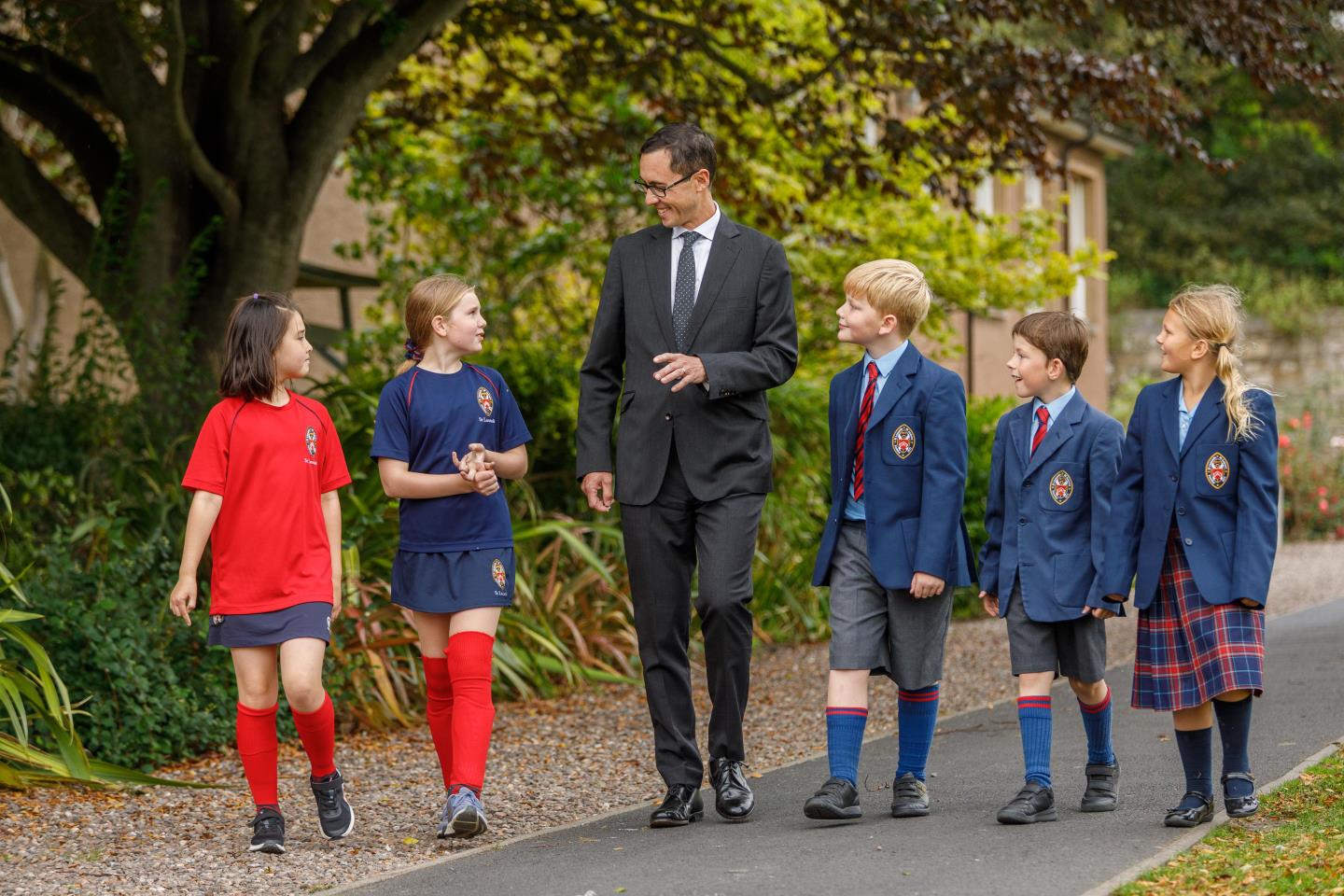 students and teacher at St Leonards school