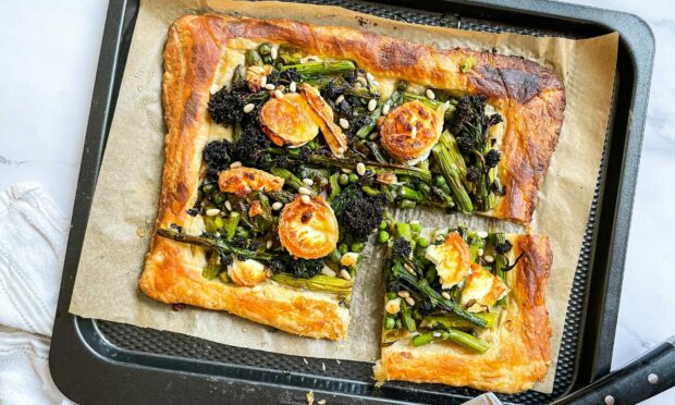 The spring vegetable tart.