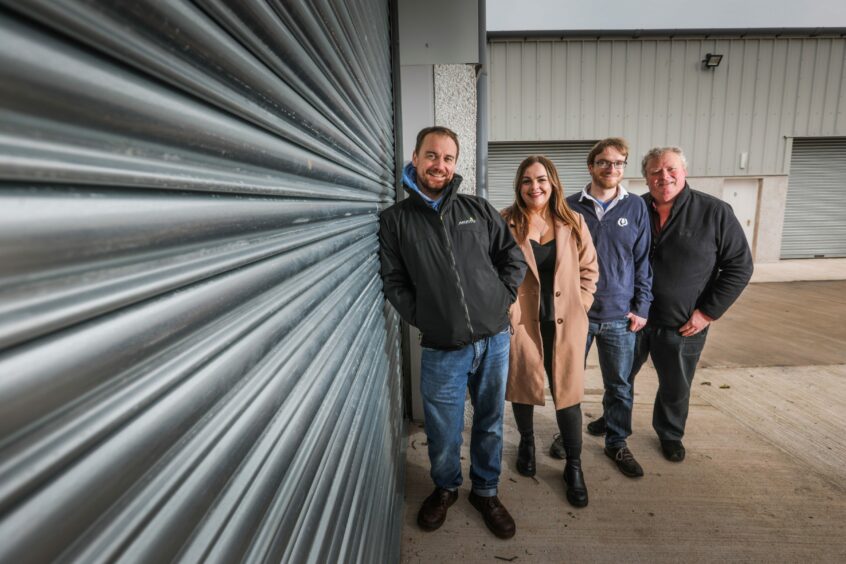 Ryan Bald with CoelBrew general manager Shona Gillespie, head brewer Alistair Thompson and brewery consultant George Thompson. 