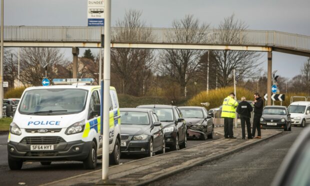 The crash happened at the Pitkerro Road roundabout. Image: Google.