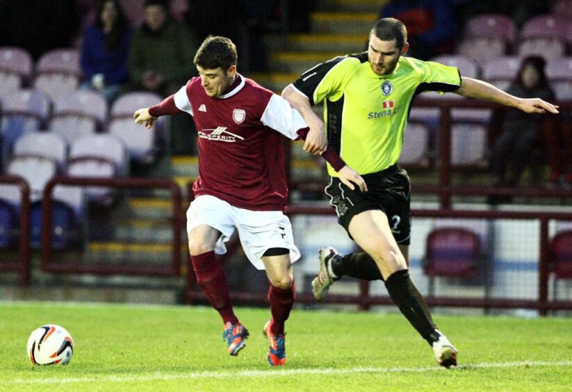 Bobby Linn pictured in his first season for Arbroath in 2013.