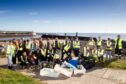 Ladyloan PS youngsters kicked off the Great Angus Beach Clean at Arbroath's Inchcape Park. Pic Paul Reid