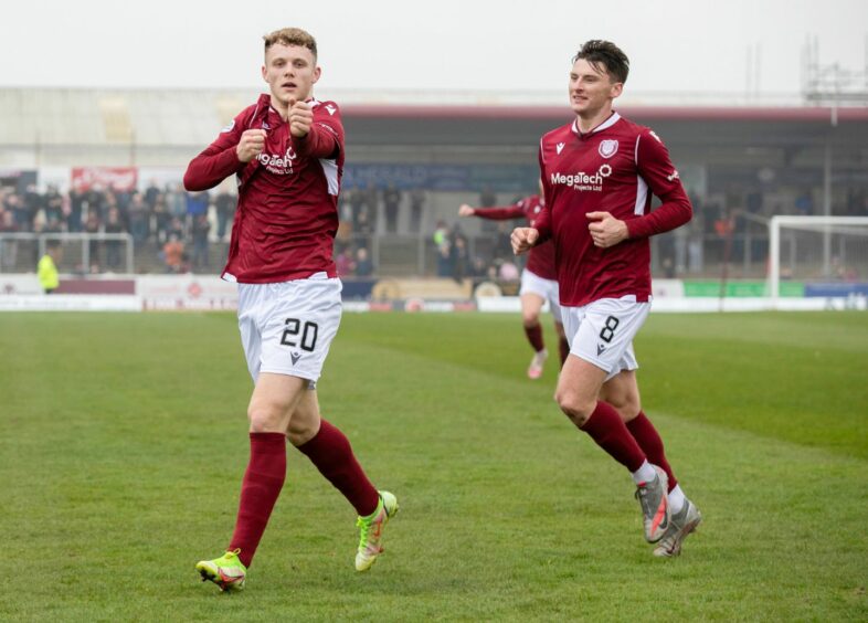 Jack Hamilton celebrated making it 2-1 to Arbroath.