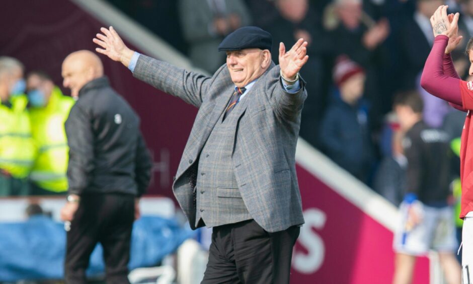 Dick Campbell celebrates his side's 5-1 win over Queen of the South.