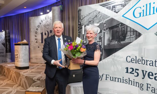 Gillies managing director Ian Philp and Joyce Milne, PA to the directors. Pic: Chris Scott Photography Dundee.
