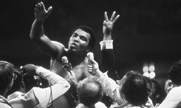 Muhammad Ali after winning back the Heavyweight Championship for an unprecedented third time by beating Leon Spinks at the Super Dome in New Orleans in 1978.