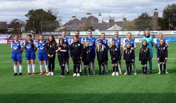 The Montrose Women's team line up ahead of their 4-1 win over East Fife at the weekend.
