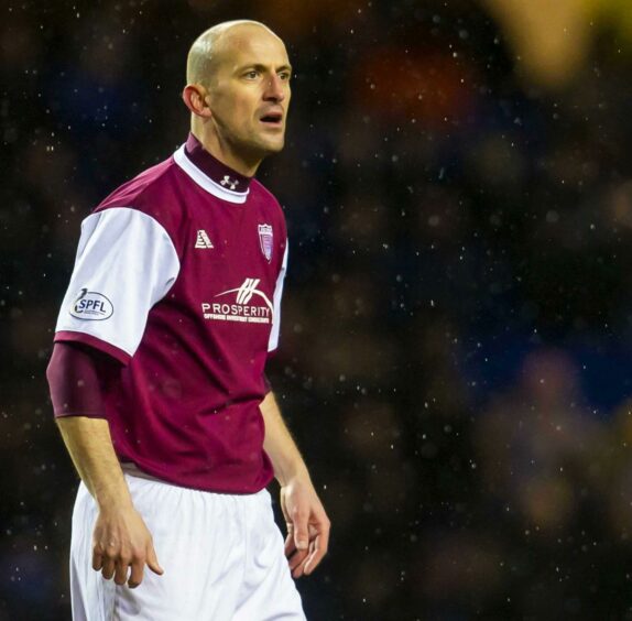 Paul Sheerin in action for Arbroath in 2014 - his last season at the club.