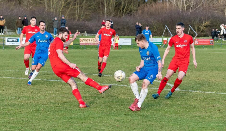 Graham has been on loan at Lochee United (blue).