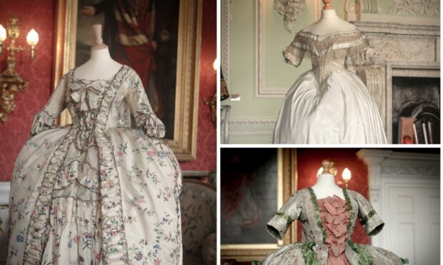 Some of the dresses on display at Castle Couture.
