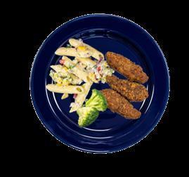 Chicken goujons with pasta is just one of the dishes on the new school lunch menu