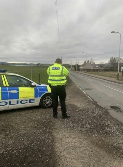 Police officers carry out speed checks as part of the Levenmouth Together initiative.