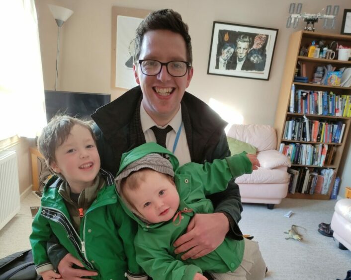 Gary Phillips with sons Rory and Owen.