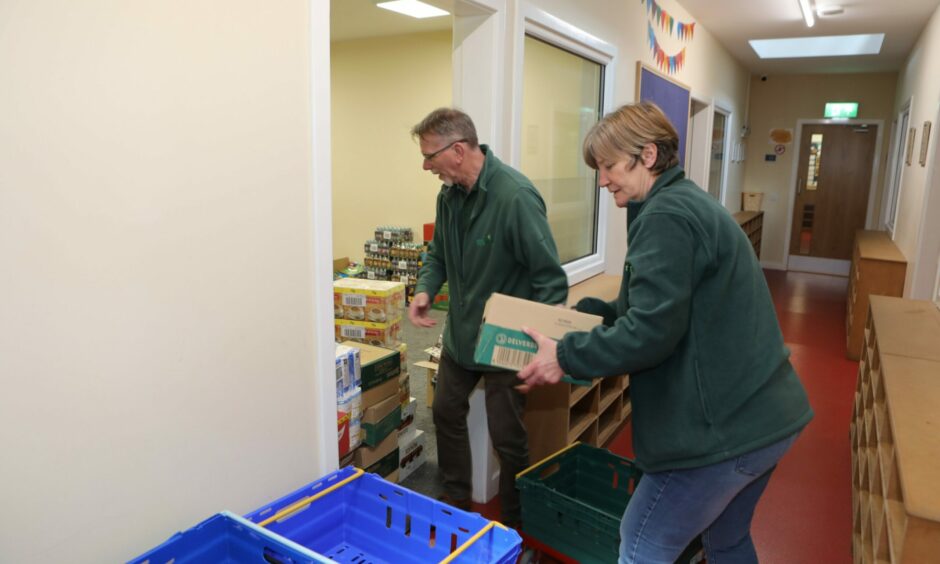 Dundee and Angus foodbank collecting the donations.