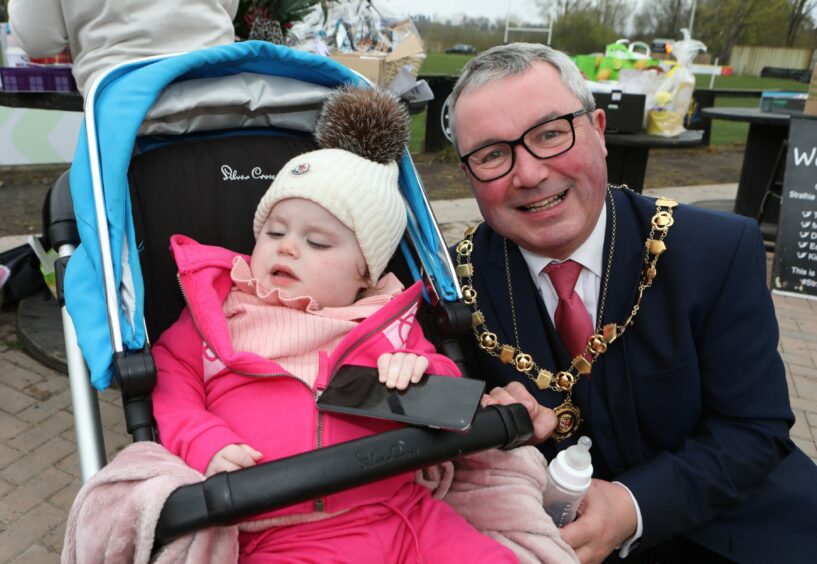 Kinsley with Craig Fotheringham, depute provost of Angus, who opened the event.