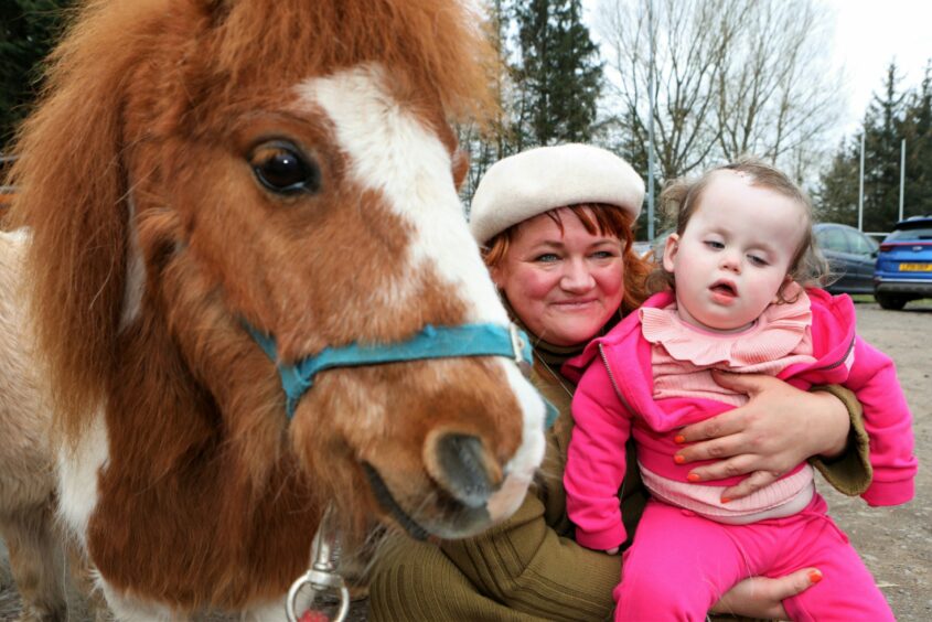 Kinsley with her gran Karen Kennedy and Bubs the pony.