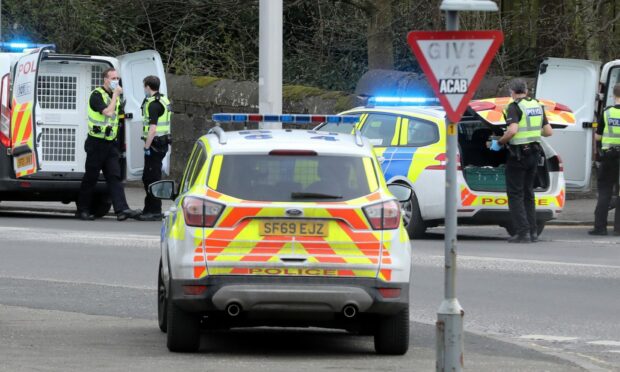 Police were called to the junction with Dens Road and Mains Road.