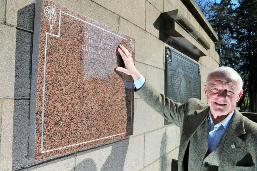 Steve Nicoll at Brechin War Memorial