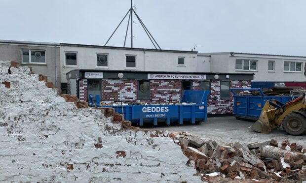 The demolition of the wall at Gayfield raised £1100 for the club in only two days.