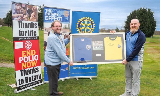 Brechin Rotary president Melvin Coates (left) and Rotarian Ross Allison who has organised the golf day.