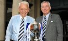 Rovers chairman Steven MacDonald, right, with owner John Sim. Image: SNS.