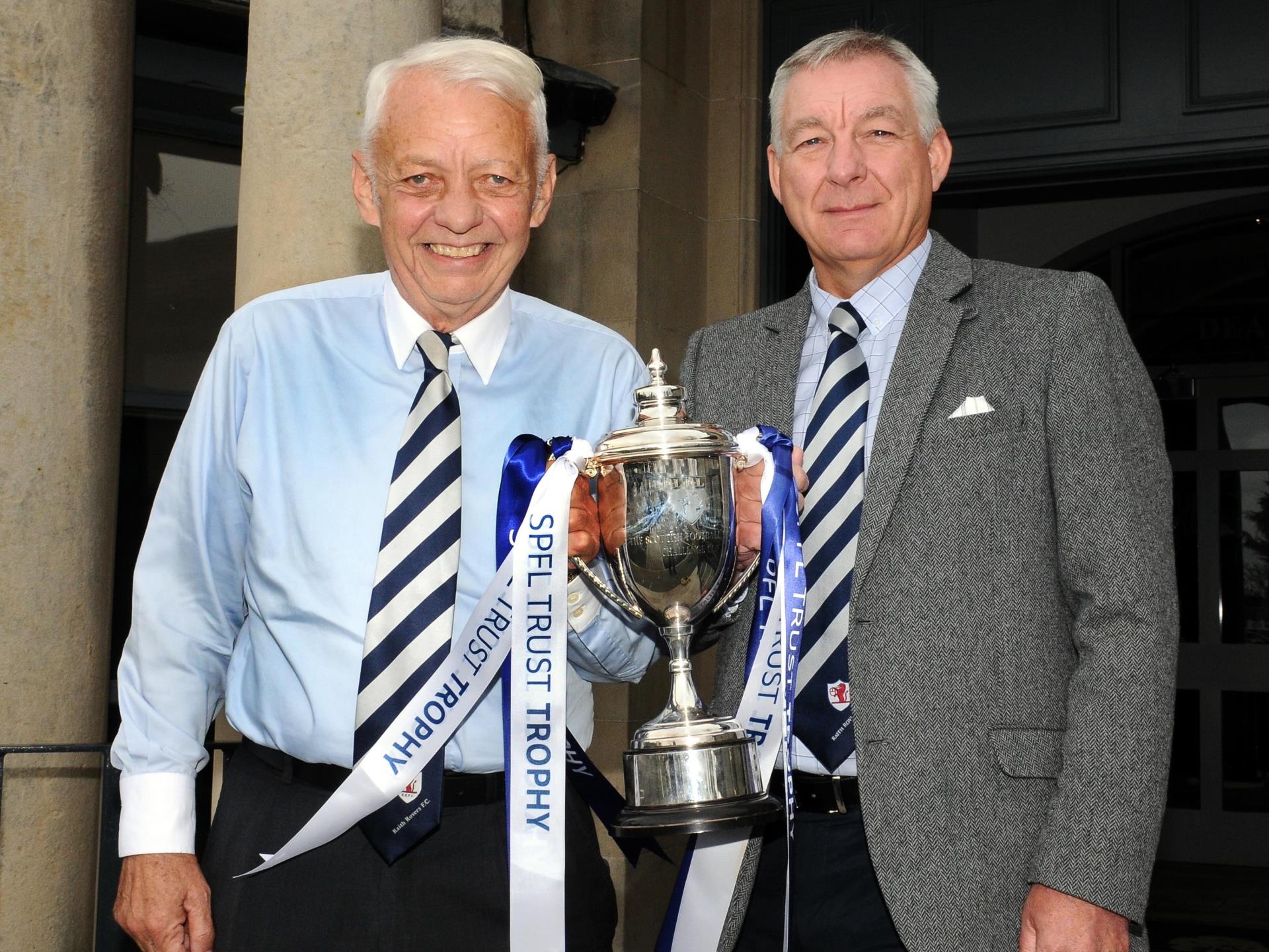 Rovers chairman Steven MacDonald, right, with owner John Sim. 