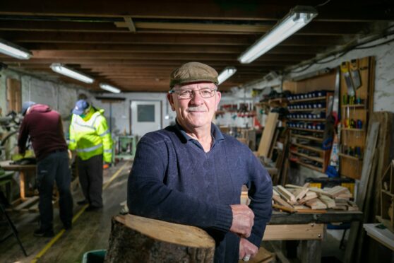 Chairman and founder Allan Hogg in the Montrose Men's Shed. Pic: Kim Cessford/DCT Media.